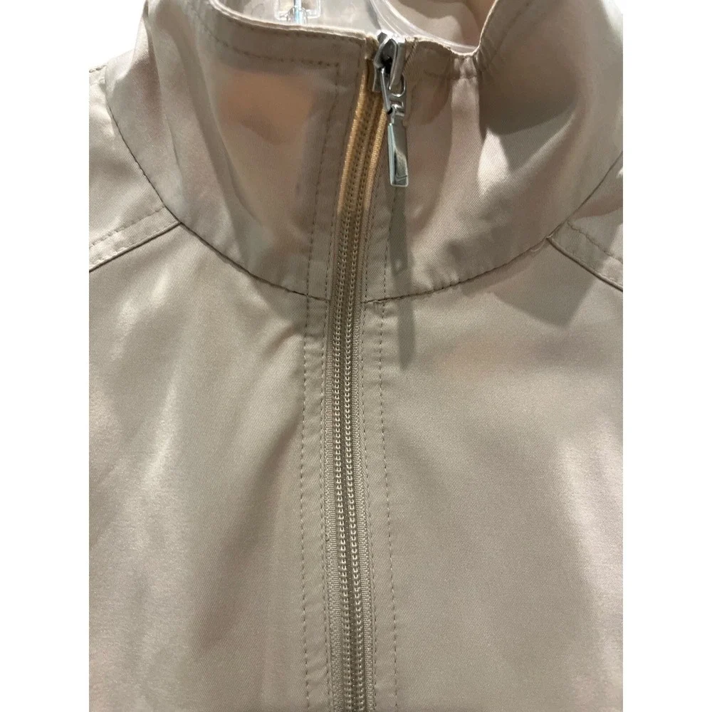 Nike Windbreaker Jacket Youth Large 12-14 Beige Active Tennis Golf Lightweight